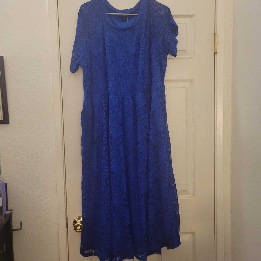 Torrid Blue Lace Midi Dress